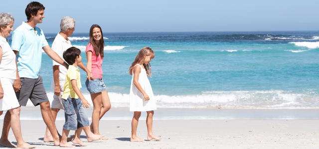 Family at the beach